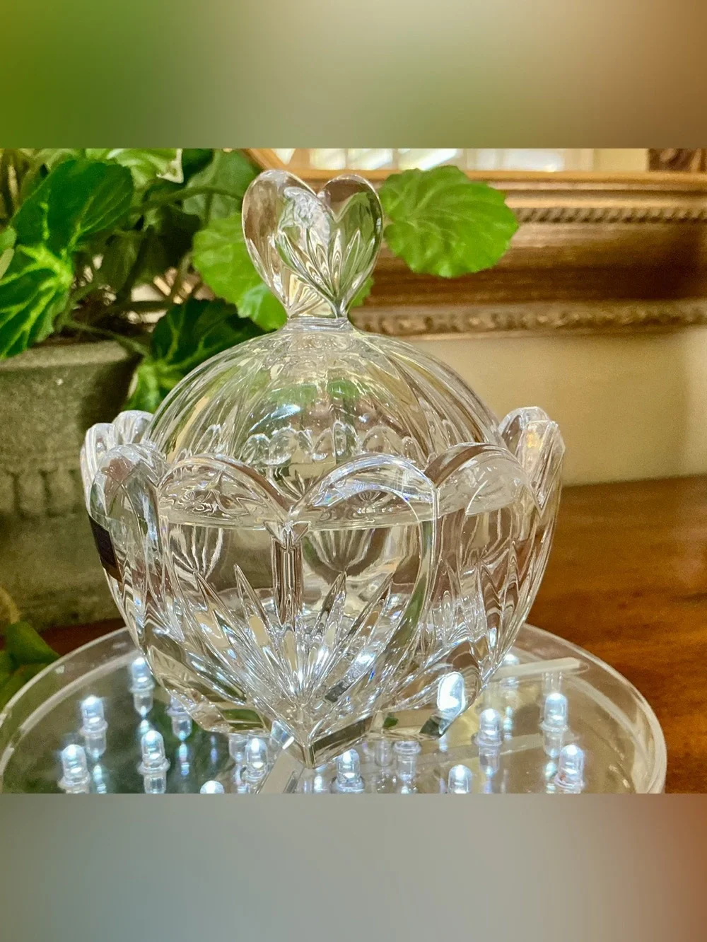 Waterford Crystal Heart-Top Covered Candy Dish - Clear
